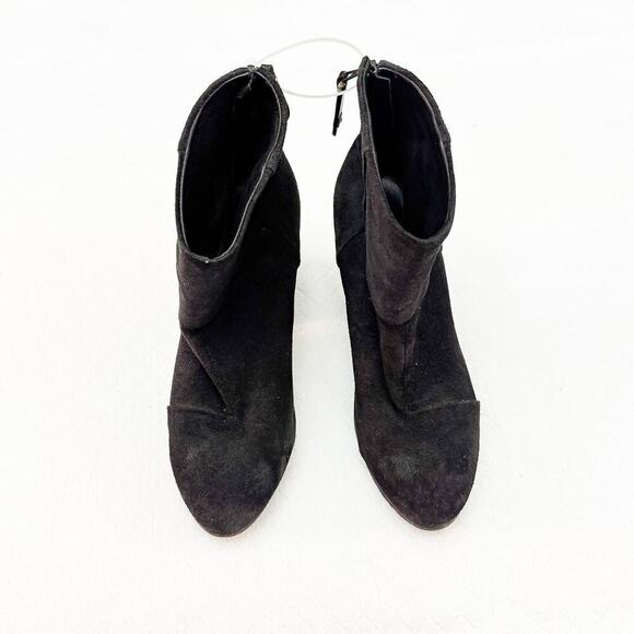 Rag & Bone Newbury Boots Booties Womens Gray Black Suede Block Heel Zip 37.5 - Picture 1 of 6